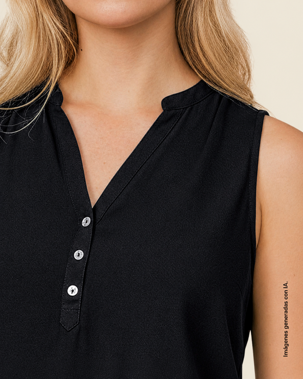 Blusa manga sisa abotonable