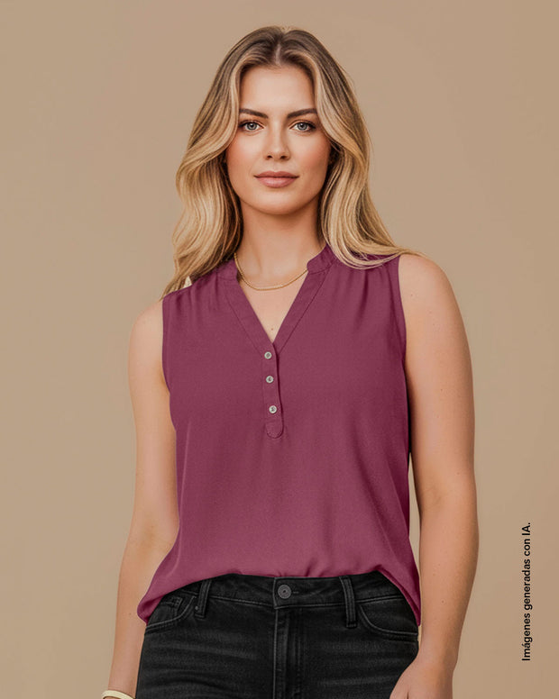 Blusa manga sisa abotonable