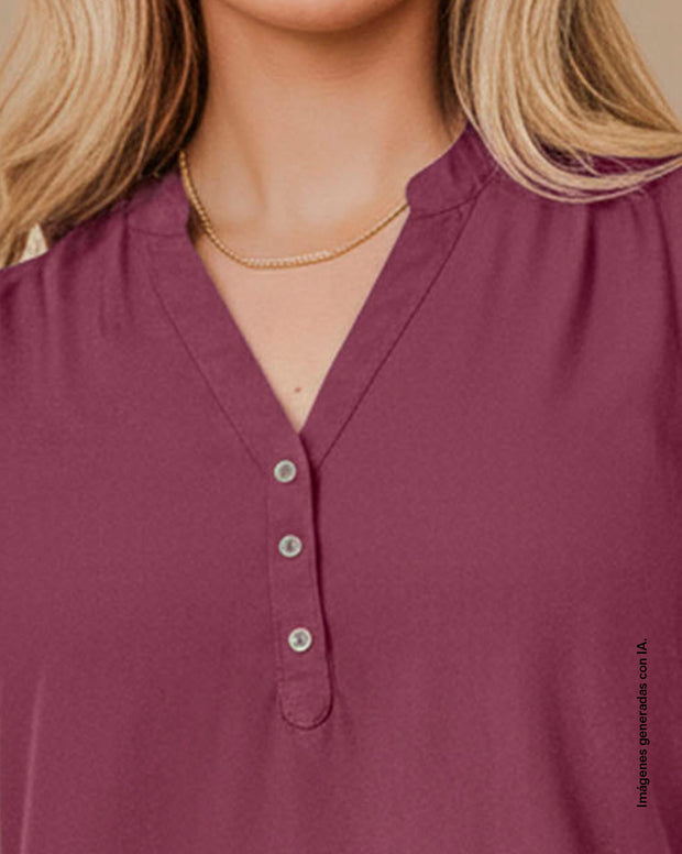 Blusa manga sisa abotonable