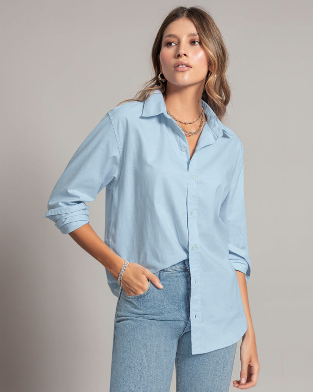 Blusa manga larga oversize con perilla funcional