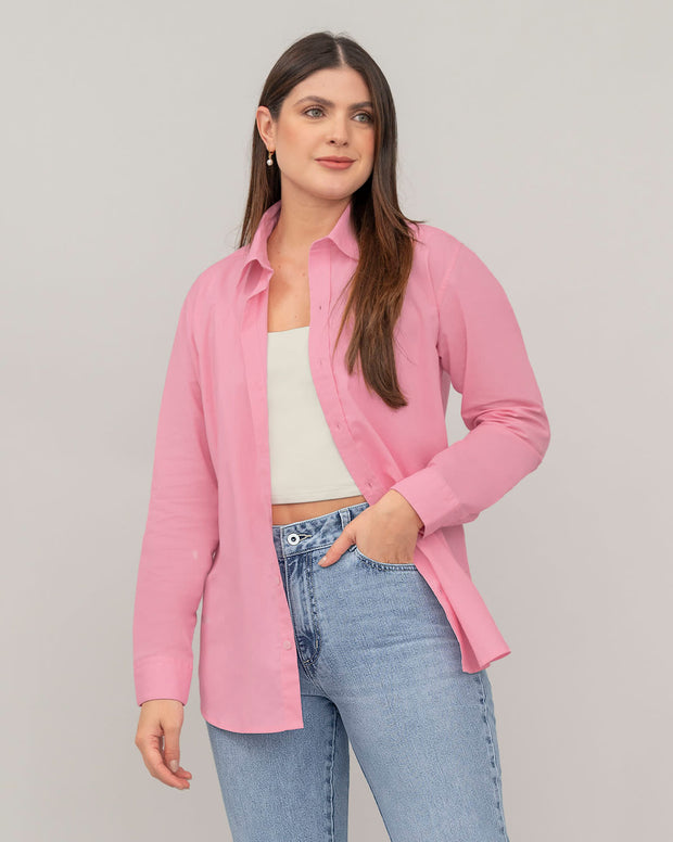 Blusa manga larga oversize con perilla funcional