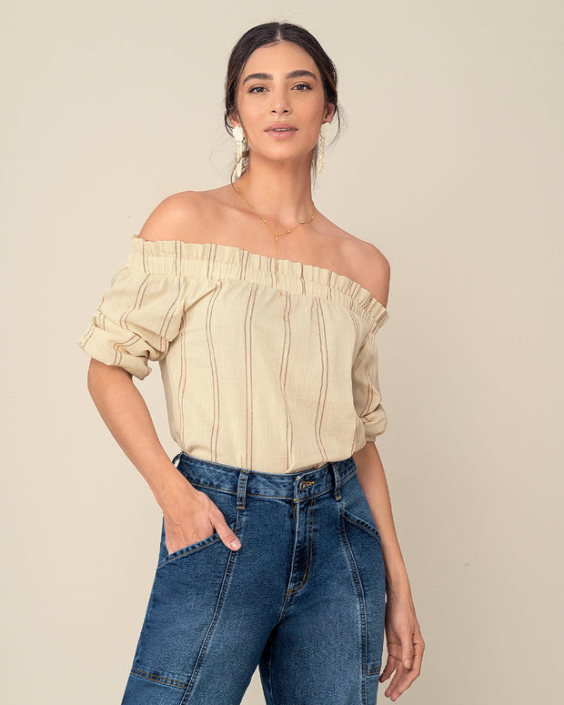 Blusa strapless elástico