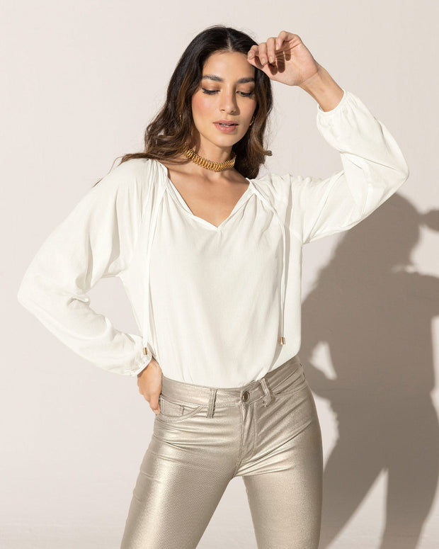 Blusa manga larga silueta amplia