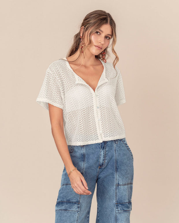 Camiseta manga corta elaborada en malla