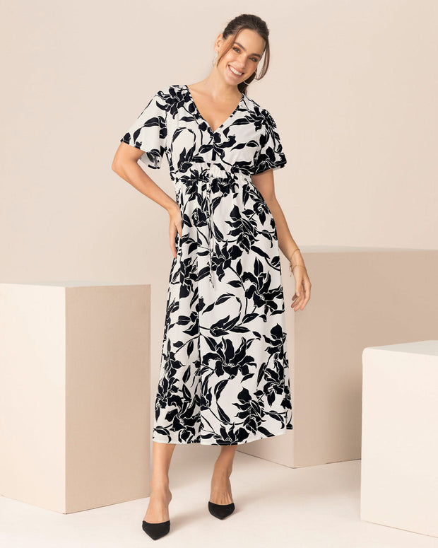 Vestido largo de mangas fluidas