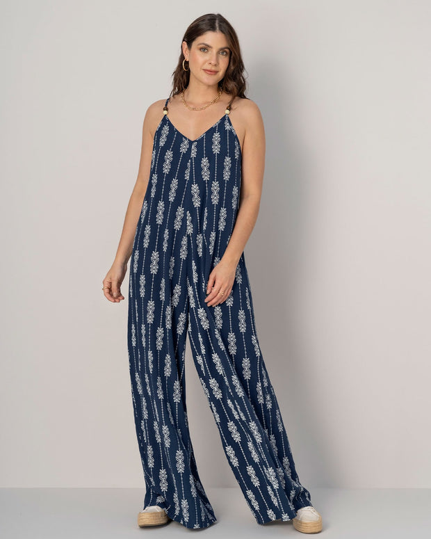 Enterizo largo de tiritas con detalle en madera