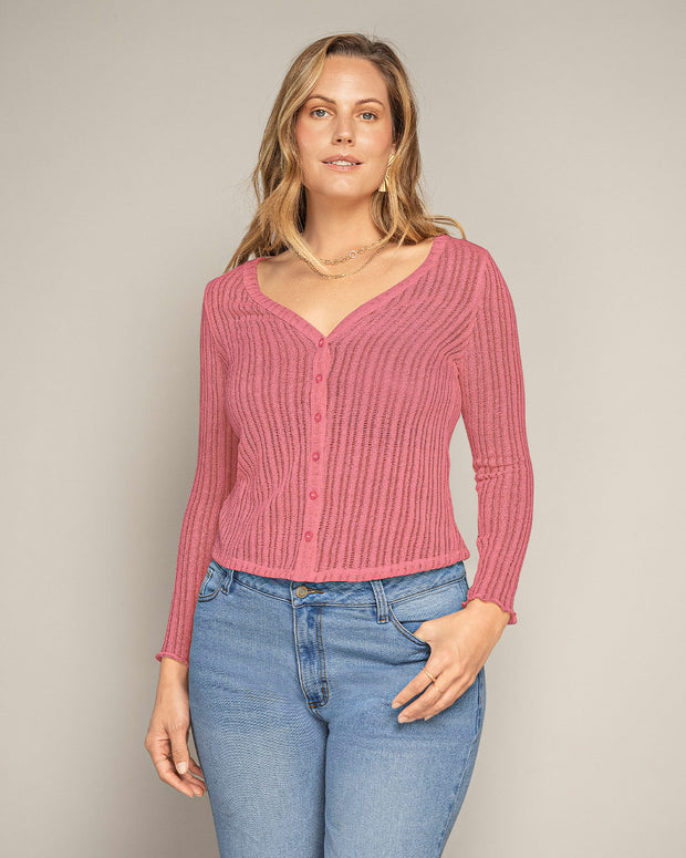 Saquillo tipo tejido de escote en V