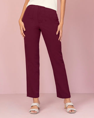 Pantalón bota recta silueta ajustada#color_c37-borgona