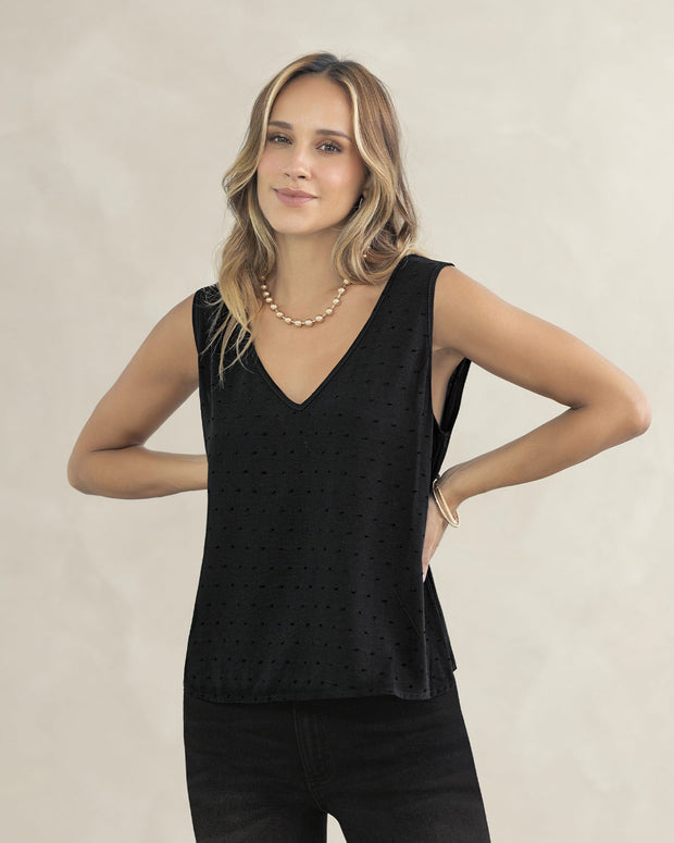 Blusa manga sisa esencial en tela con textura