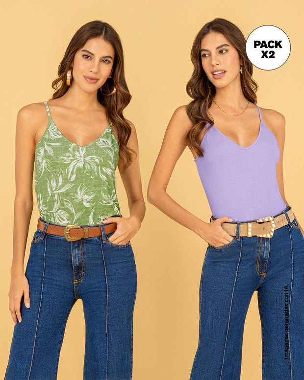 Camiseta de tiritas básica x 2