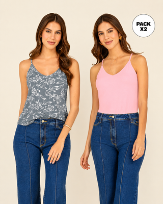 Camiseta de tiritas básica x 2#color_978-rosado-gris