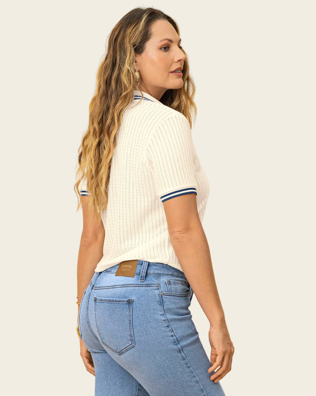 Camiseta tipo polo en tejido de punto