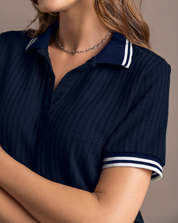 Camiseta tipo polo en tejido de punto