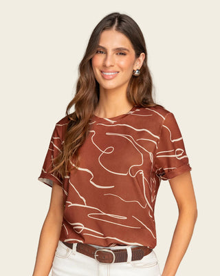 Camiseta manga corta estampada con dobladillo en manga#color_b85-terracota