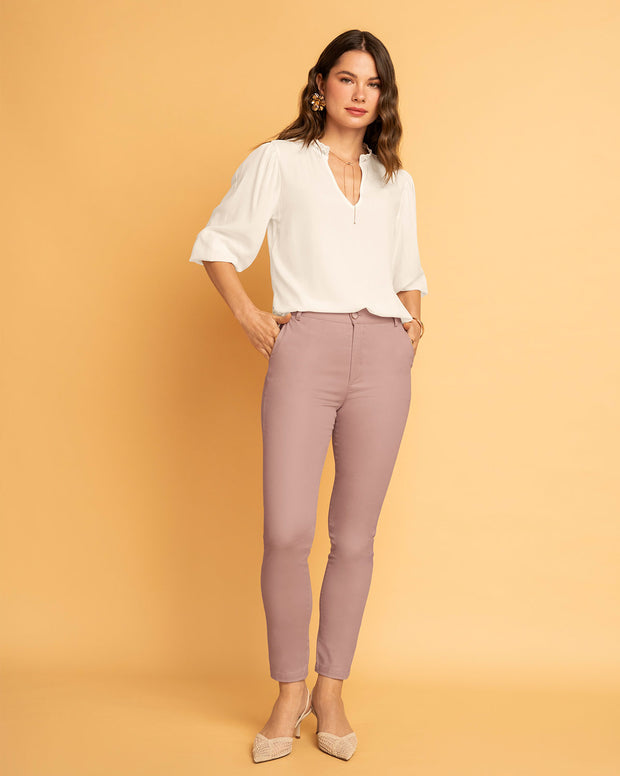 Blusa manga 3/4 con elástico en puños