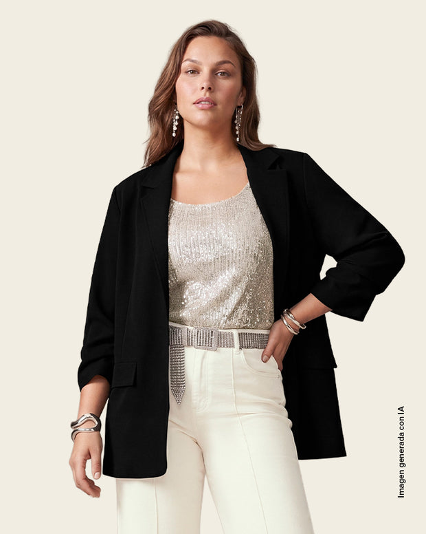 Blazer oversized con botón funcional en frente