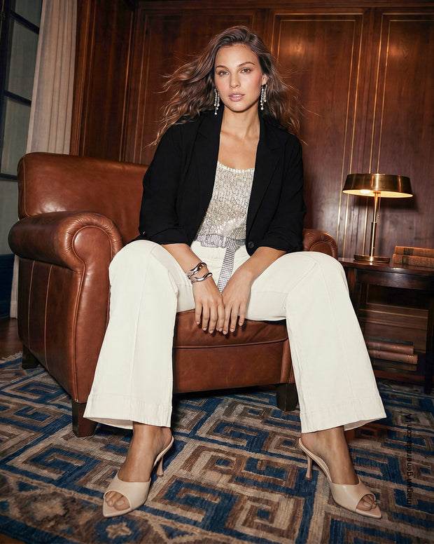 Blazer oversized con botón funcional en frente
