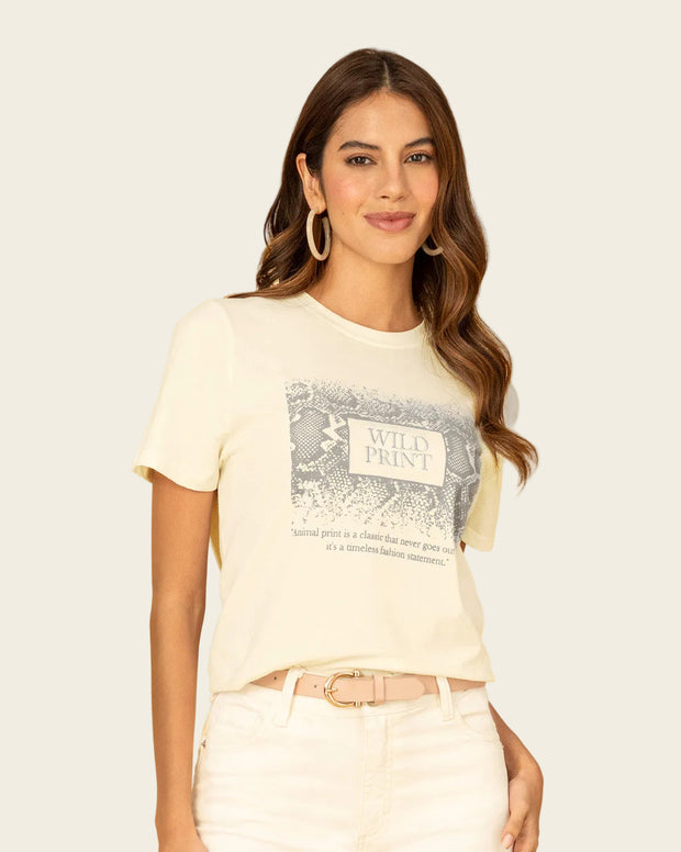 Camiseta manga corta en algodón con estampado en frente