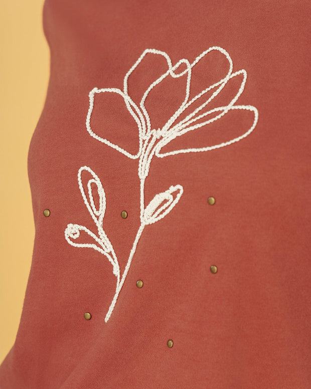 Camiseta manga corta en algodón con estampado en frente