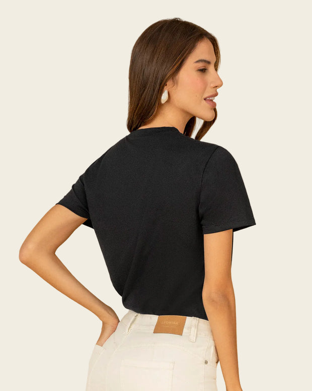 Camiseta manga corta en algodón con estampado en frente