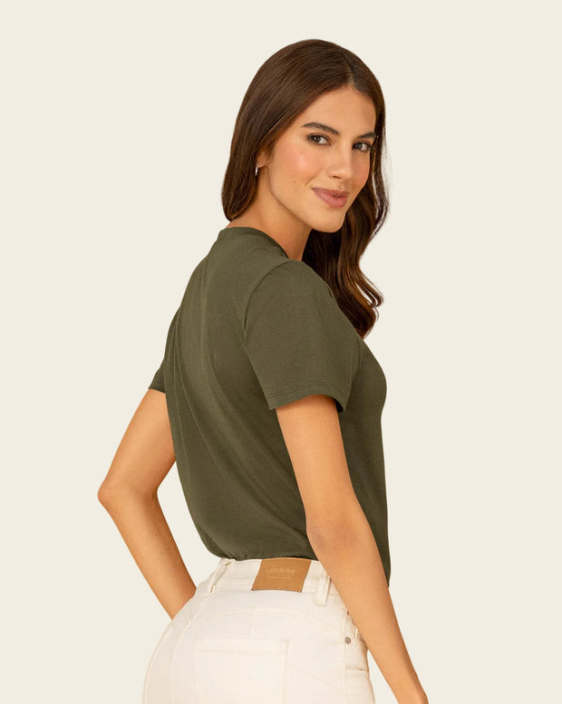 Camiseta manga corta en algodón con estampado en frente