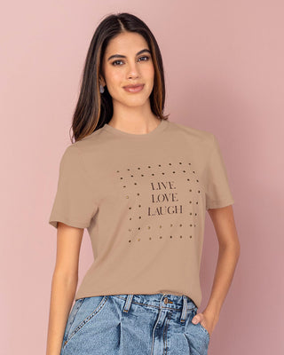 Camiseta manga corta en algodón con estampado en frente#color_c54-arena