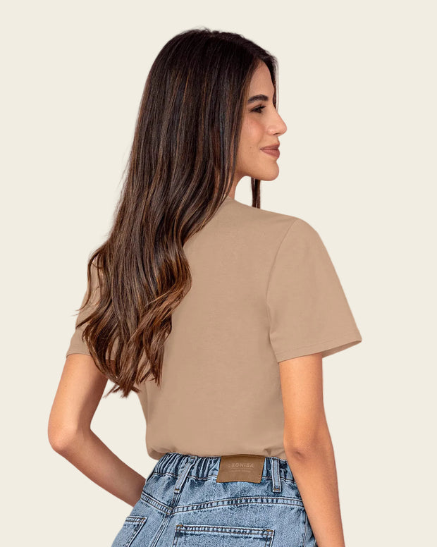 Camiseta manga corta en algodón con estampado en frente