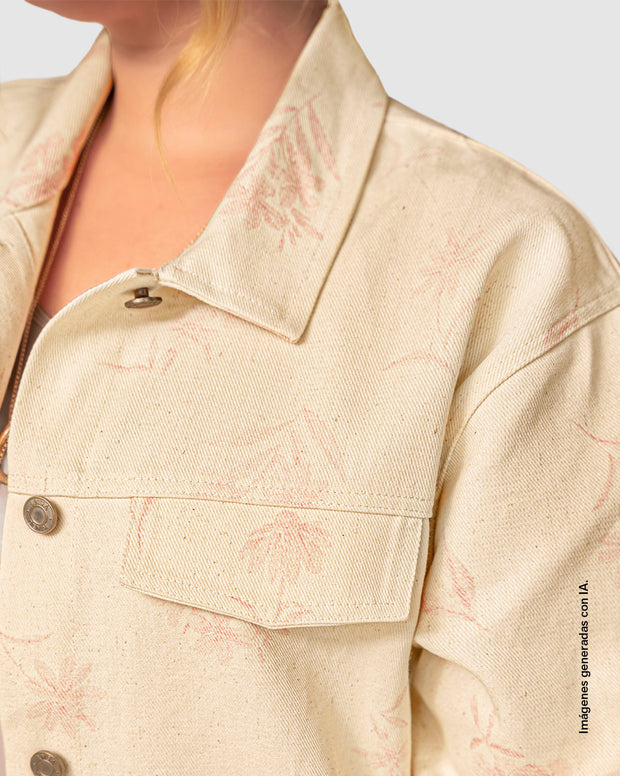 Chaqueta en denim estampada
