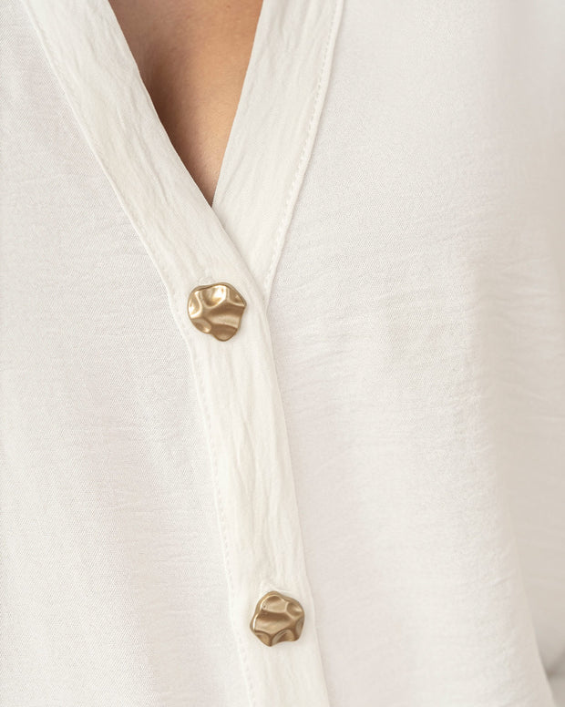 Camisa en tela corrugada