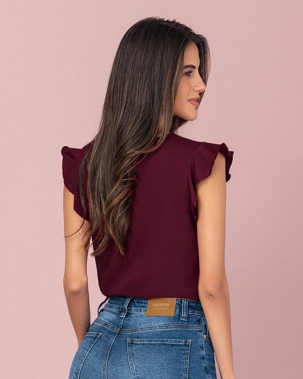 Camiseta con taches en cuello y sisa