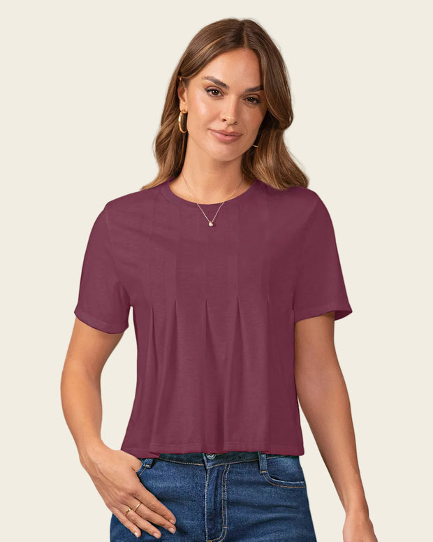 Camiseta manga corta con prenses decorativos en frente