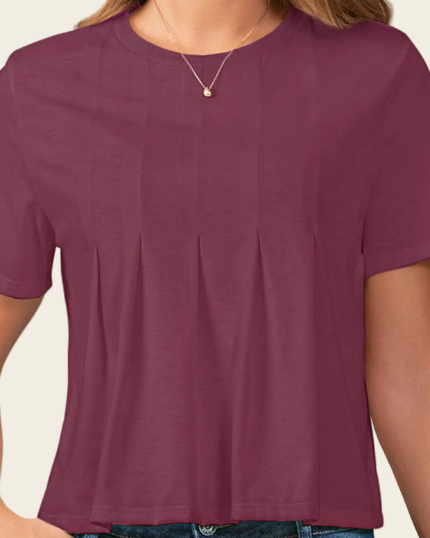 Camiseta manga corta con prenses decorativos en frente