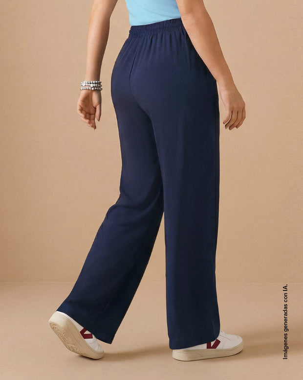 Pantalón de silueta amplia en tela craquelada