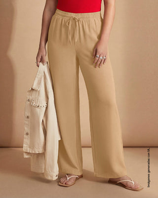 Pantalón de silueta amplia en tela craquelada#color_c54-arena