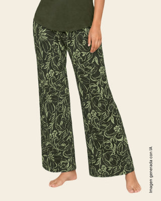 Pantalón largo amplio exterior#color_061-verde-estampado