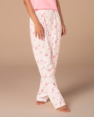 Pantalón largo estampado con elástico en cintura#color_040-raya-rosa