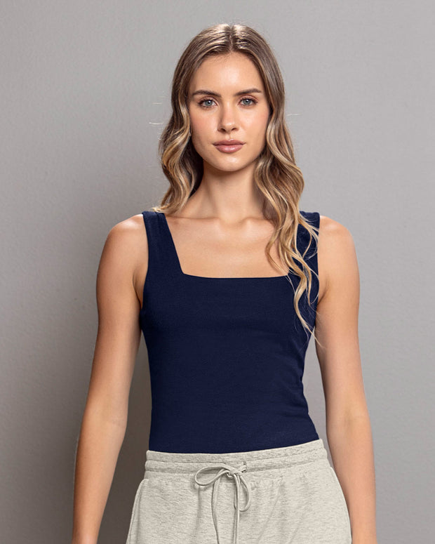 Camiseta manga sisa escote cuadrado