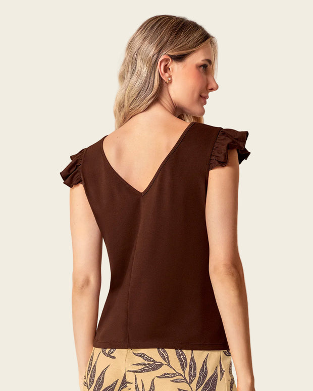 Camiseta con bolero en mangas