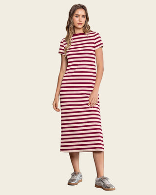 Vestido midi manga corta#color_034-raya-vino