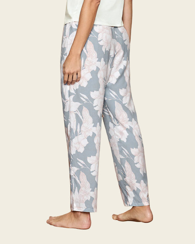 Pantalón estampado de pijama en tejido plano