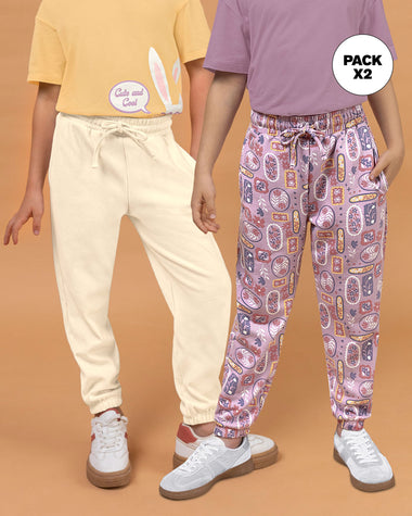 Paquete x 2 joggers infantiles#color_s06-marfil-lila-estampado