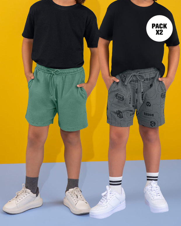 Paquete x 2 bermudas cortas para niño