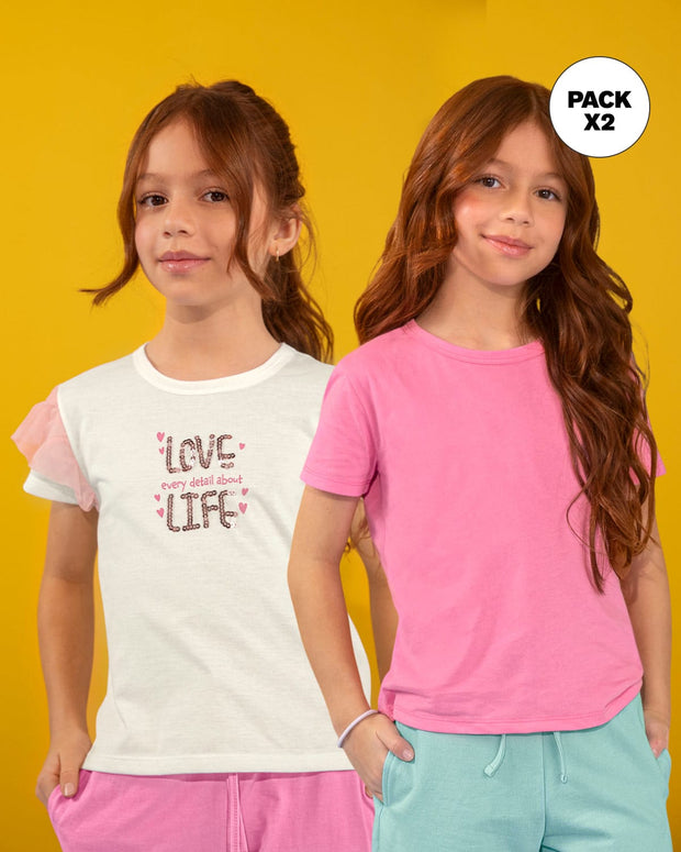 Camiseta x 2 para niña