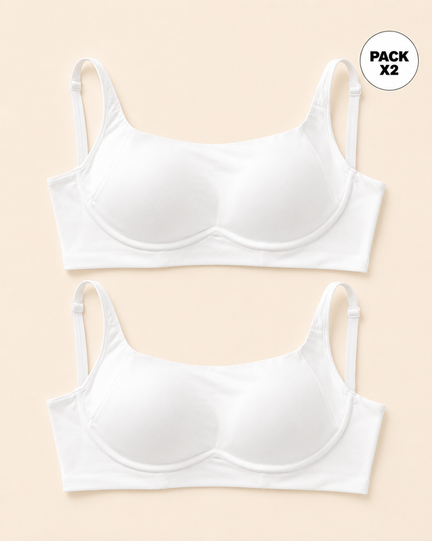 Paquete x2 brasieres sin arco ultracómodo de alto soporte y cubrimiento everyday bra