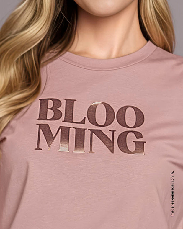 Camiseta en algodón manga corta con estampado localizado