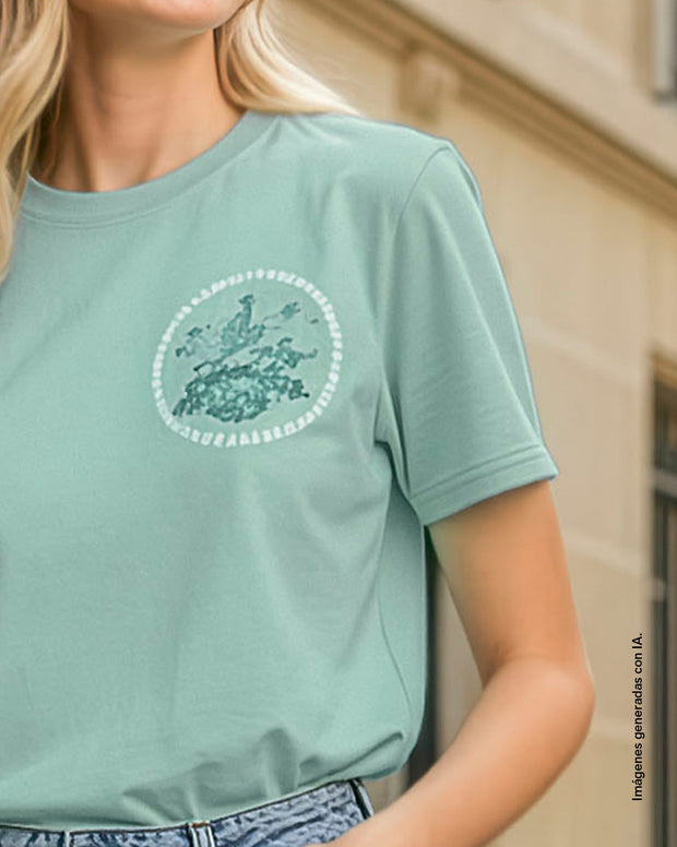 Camiseta en algodón manga corta con estampado localizado