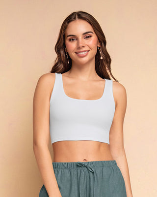 Camiseta manga sisa crop top en tejido acanalado#color_000-blanco