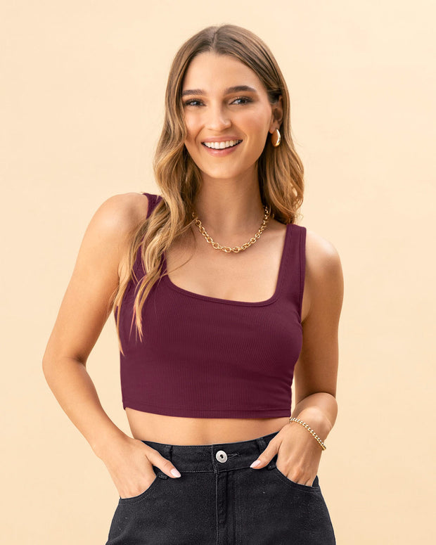 Camiseta manga sisa crop top en tejido acanalado