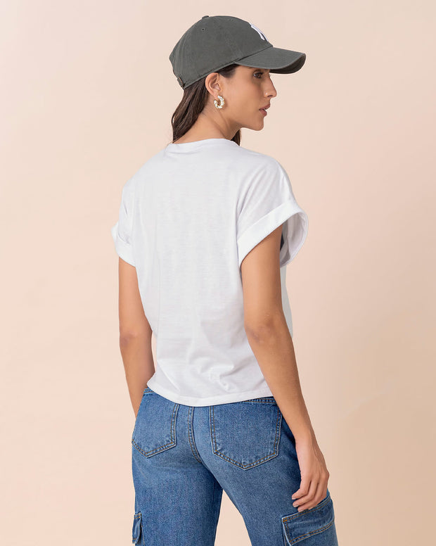 Camiseta con cuello redondo