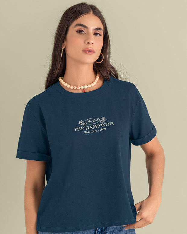 Camiseta básica manga corta con estampado